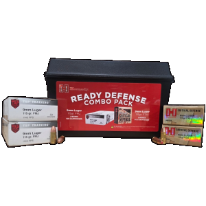 9mm Ammo - Hornady Ready Defense Combo & FTX Ammo Can FMJ Hornady Ready Defense Combo & FTX Can FMJ Ammo