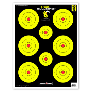 Thompson Targets Neon Bullseye 19x25 Paper Targets 5 Pack