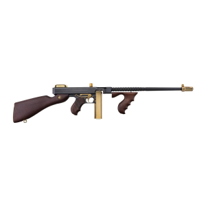 Auto-Ordnance T1ABTG 1927A-1 Deluxe Special Edition Carbine 45 ACP 20+1 18 Black Compensated Barrel, Black Steel w/Titanium Gold Appointments Receiver, American Walnut Furniture, Gold Plated Buttplat