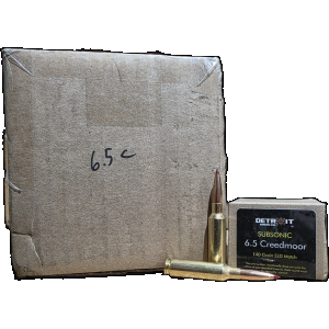 6.5mm Creedmoor Ammo - Detroit Ammo Co Subsonic ELD Match Case Detroit Co Subsonic ELD Match Case Ammo
