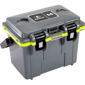 Pelican PELICAN COOLERS IM 14 QUART DKGRAY/GREEN W/DRY STORAGE - $99.35 at BattleHawk Armory
