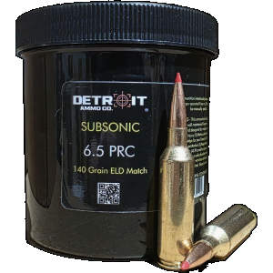 6.5 PRC Ammo - Detroit Ammo Co Subsonic ELD Match Detroit Co Subsonic ELD Match Ammo