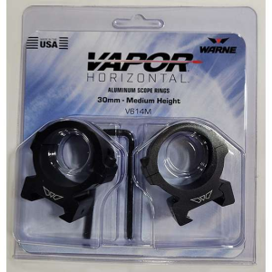 Warne WAR VAPOR HORIZONTAL 30MM MEDIUM MATTE RINGS - $24.31 at BattleHawk Armory