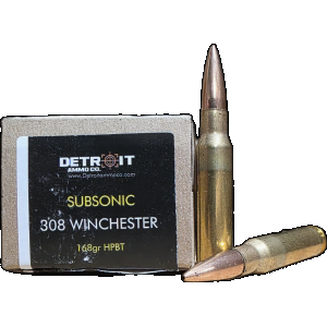308/7.62x51mm Ammo - Detroit Ammo Co Subsonic HPBT Detroit Co Subsonic HPBT Ammo