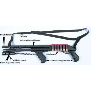 TacStar 1081161 SideSaddle Winchester 1200/1300 Defender & Blackshadow 12 Gauge 6 Black Polymer w/Aluminum Mounting Plate