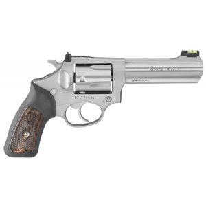 RUGER 5771 Sp101 Standard Revolver 357 Mag 4.20 5 Round Black Rubber W/wood Insert Grip Stainless Steel