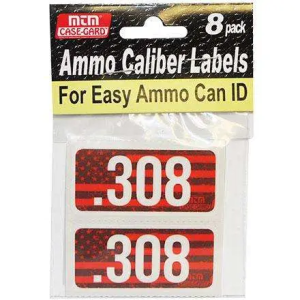 MTM AMMO CALIBER LABELS .308 8-PACK