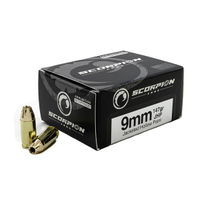 Scorpion Ammo Subsonic 9mm 147gr JHP Ammunition 20 rd Box
