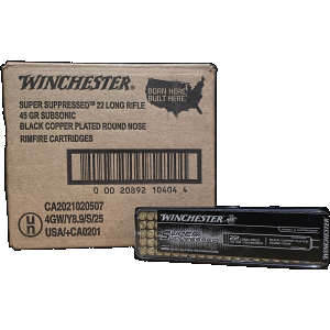 22LR Ammo - Bulk Winchester Ammo Super Suppressed Subsonic Black Case CPRN Bulk Winchester Super Suppressed Subsonic Black Case CPRN Ammo