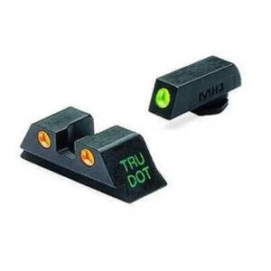 Meprolight Meprolight ML10224O Tru-Dot Night Sight Set Fits Glock 17/19/22/23/31-35/37/38 Tritium Green Front/Orange Rear Black - $99.99 at BattleHawk Armory