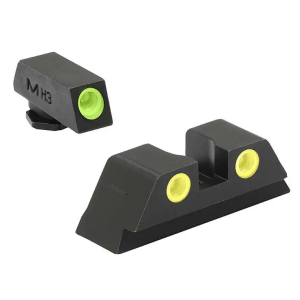 Meprolight Meprolight ML10224Y Tru-Dot Night Sight Set fits Glock 17, 19-23 Fixed Green Front Yellow Rear Black - $99.99 at BattleHawk Armory