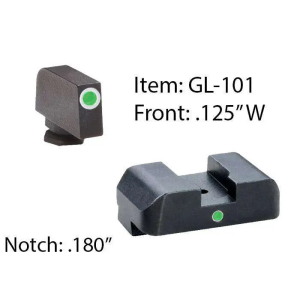 Ameriglo AmeriGlo GL101 i-Dot Night Sight Fits Glock 17/19 Tritium Green w/White Outline Front Tritium Green Rear - $52.15 at BattleHawk Armory