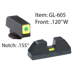 Ameriglo AmeriGlo GL605 CAP Night Sight Fits Glock 42/43 Tritium Green w/LumiGreen Outline Front Black w/Paint LumiGreen Rear - $49.88 at BattleHawk Armory