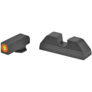 Ameriglo AmeriGlo GL353 UC Tritium Set Sight Fits Glock 17/19/22/23/24/26/27/33/34/35/37/38/39 Tritium/Paint Green w/Orange Outline Front Steel Black Rear Black - $46.48 at BattleHawk Armory