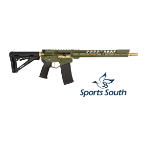 Diamondback DB175AK802 DB15 Sports South Exclusive 5.56 NATO 30+1 16 Gold Cerakote Threaded Barrel, Green Cerakote w/Gold Accents Aluminum Receiver w/Picatinny Rail, M-LOK Handguard, Magpul MOE Blac
