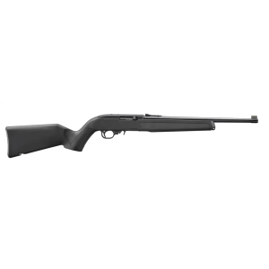 RUGER 10/22 22LR RIFLE 16.12 BLUED/BLACK SYNTHETIC STOCK FIBER FRONT SIGHT 1-10RD