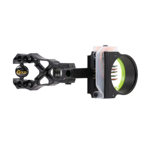 Black Gold Rush Archery Sight 5 .019 Pins 4 Dovetail with 3rd Axis Micro .019 RH Black