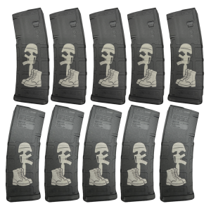 BHA Custom Lasered Battle Field Cross 30rd AR-15 Magazine 10 Pack