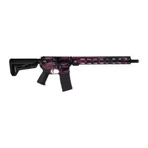Shark Coast Tactical SCC02119ABKCH Anime-15  5.56 NATO 30+1 16 Black Nitride Threaded Barrel, Black Cherry Cerakote Aluminum Receiver w/Picatinny Rail, M-LOK Handguard, Magpul Collapsible Black Polym