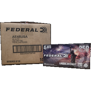45 ACP/Auto Ammo - Bulk Federal American Eagle Anniversary USA Case FMJ Bulk Federal American Eagle Anniversary USA Case FMJ Ammo