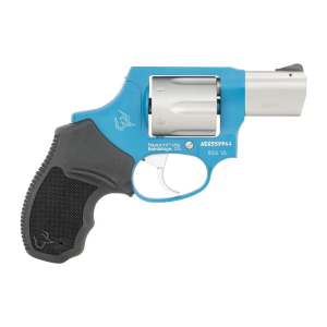 Taurus 2-85629ULC23CH 856 Ultra-Lite Small 38 Special +P 6 Shot 2 Matte Stainless Barrel & Cylinder, Sky Blue Cerakote Aluminum Frame, Black Ribber Grip, Transfer Bar, Safety Concealed Hammer