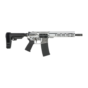 Shark Coast Tactical SCC07374DOD-P Day of the Dead  5.56 NATO 30+1 10.50 Black Nitride Threaded Barrel, Aluminum Laser Engraved Receiver w/Picatinny Rail, M-LOK Handguard, Polymer SB Tactical SBA3 Br