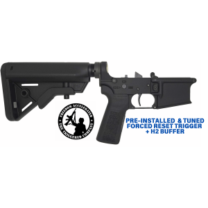 White Label Armory Stampede AR-15 Complete Lower Receiver - B5 Furniture, 3-Position Disruptor Forced Reset Trigger & H2 Buffer