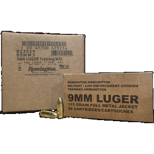 9mm Ammo - Bulk Remington Overrun MilLE Division Training Case FMJ Bulk Remington Overrun MilLE Division Training Case FMJ Ammo
