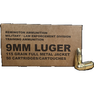 9mm Ammo - Remington Overrun MilLE Division Training FMJ Remington Overrun MilLE Division Training FMJ Ammo
