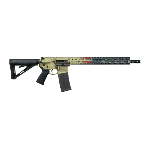 Black Rain Ordnance BRO-AMFLAG-WTP-250 Spec15 5.56 NATO 30+1 16 We The People Aluminum Receiver w/Picatinny Rail,Magpul MOE SL Black Polymer Stock, Black Magpul Grip