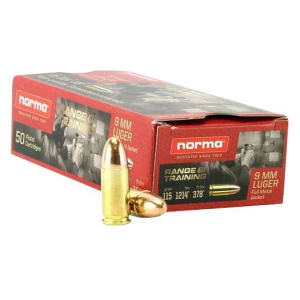 Norma Ammunition (RUAG) 620240050 Range and Training 9mm Luger 115 gr Full Metal Jacket (FMJ) 50 Rd BOX