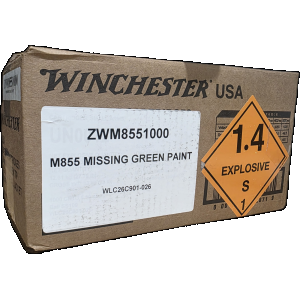 5.56 NATO Ammo - Bulk Winchester USA M855 Missing Green Paint Case FMJ Bulk Winchester USA M855 Missing Green Paint Case FMJ Ammo