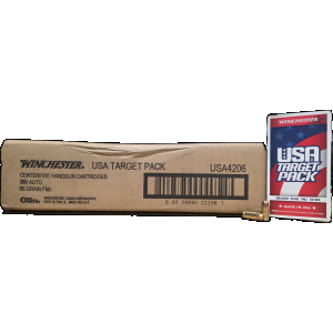 380 Auto Ammo - Bulk Winchester USA Target Case FMJ Bulk Winchester USA Target Case FMJ Ammo