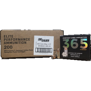 380 Auto Ammo - Sig Sauer Elite V-Crown EDC Case JHP Sig Sauer Elite V-Crown EDC Case JHP Ammo