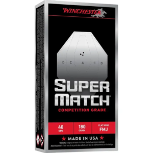 40 S&W Ammo - Winchester Super Match Flat Nose Competition Ammo FMJ Winchester Super Match Flat Nose Competition FMJ Ammo