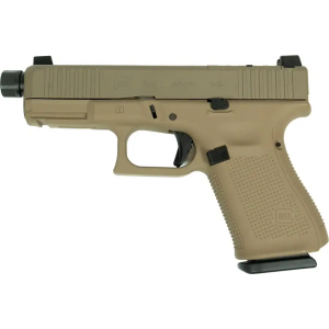 Glock GLOCK 19 (V) 9MM FXD 5.5 COMM 15RD FDE Threaded Barrel Cerakote USA - $743.99 at BattleHawk Armory