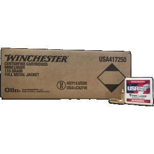 9mm Ammo - Bulk Winchester USA Target Case FMJ Bulk Winchester USA Target Case FMJ Ammo