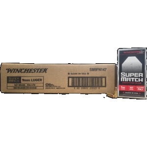 Bulk Winchester Super Match Luger Subsonic Flat Nose Case FMJ Ammo