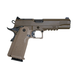 Tisas 1911 Duty DS 9mm 18+1rd 5 Barrel Two-Tone FDE RMSC Optic Ready Pistol