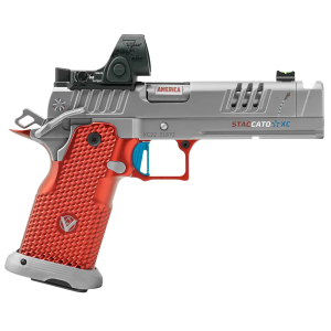 Staccato 2011 Vulcan Staccato XC Uncle Sam Edition, 9mm, 5 Comp'd Barrel, 2- 17rd Magazines, 5 MOA SRO Red Dot, Pistol - $8250.00 at BattleHawk Armory