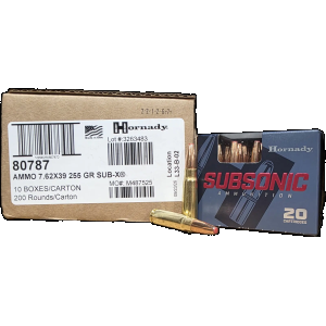 9mm Ammo - Hornady Subsonic Sub-X Case Hornady Subsonic Sub-X Case Ammo