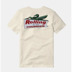 Rolling Thunder Two Stroke Vintage Logo Short-Sleeve T-Shirt, Ivory, Small