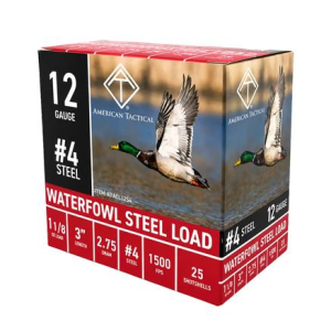 ATI Waterfowl 12 Gauge 3 #4 Steel 1-1/8 oz 1500 fps 250-Round Case