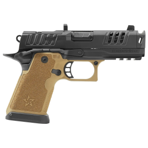 Staccato 2011 Staccato HD C4X Premium 9mm 4x 15rd Mags 4 DLC Comp Barrel X-Series Serrations Trijicon Night Sights Optic Ready FDE Frame Pistol - $3999.00 at BattleHawk Armory