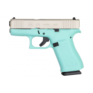 Glock 43X 9mm 341 10 Round Robin Egg Blue Satin Aluminum FS Pistol