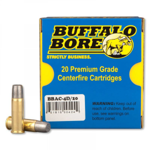 BUFFALO Bore Ammunition 4d/20 Heavy 44 Rem Mag +p+ 340 Gr Lead Flat Nose (lfn) 20 Bx/ 12 Cs