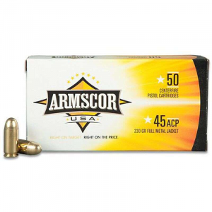 ARMSCOR 45acp 230gr Fmj Pistol Ammunition 50rd Box 4806015500919 7003975