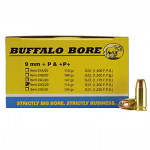 Buffalo Bore Luger JHP +P Ammo