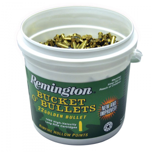 Bulk Remington Golden Plated Bucket HP Ammo