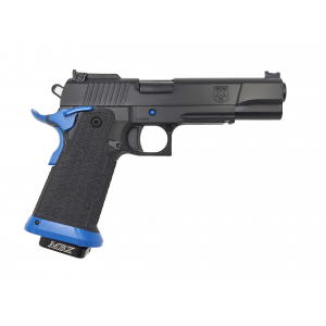 Accuracy X Gunfighter Pro 9mm 5 Barrel 1 17rd Magazine Optics Ready CarbonPoly Grip BlackStar w Blue Pistol